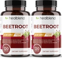 healblend Organic Nitric Oxide Beet Root Capsules 1300mg - Support Immune System, Nitric Oxide Booster - 120 Count (2 Pack)