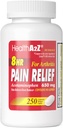 HealthA2Z® Pain Relief Extended Release | Acetaminophen 650mg | 8 Hours | Arthiritis Pain | Pain Reliever - Fever Reducer | Contains no Aspirin | (250 Caplets)