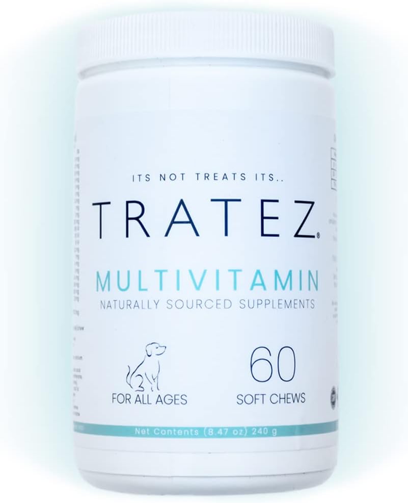 Multivitamin Supplement for Dogs, 60 Soft Chews with 25 Essential Vitamins and Nutrients, Advanced Formula for Premium Support of Skin and Coat, Hip and Joint Mobility and Improved Digestion
