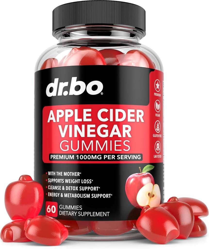 ACV Apple Cider Vinegar Gummies - Natural Support for Advanced Weight Loss, Detox, Cleansing, Digestion Plus Gut Health - ACV Gummies Supplements with 1000MG Apple Cider Vinegar Gummy with The Mother