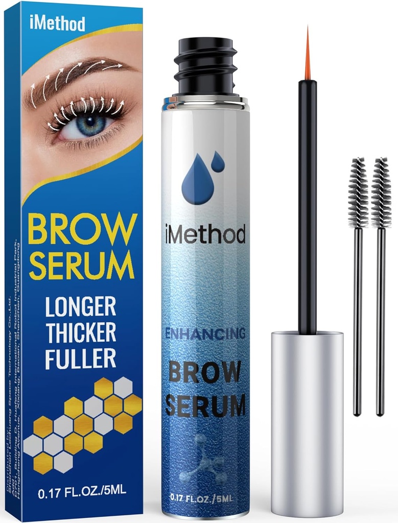 iMethod Eyebrow Growth Serum - Eyebrow Serum to Grow Brows, Thicker Brows in 4 Weeks, Brow Boost, Natural Eye Brow Enhancer 5ML, Clear