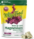 MegaFood Relax + Calm Magnesium Supplement - Soft Chews with Magnesium Citrate & Malate for Heart Health, Muscle Tension & More - Vegetarian - Grape-Flavor - 30 Chews (15 Servings)