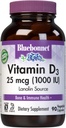 BlueBonnet Nutrition Vitamin D3 1000 IU, Aid in Muscle and Skeletal Growth, Cholecalciferol from Lanolin, Non GMO, Gluten Free, Soy Free, Milk Free, Kosher, 90 Vegetable Capsule, White