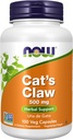 NOW Foods Supplements, Cat's Claw 500 mg, Non-GMO Project Verified, Herbal Supplement, 100 Veg Capsules