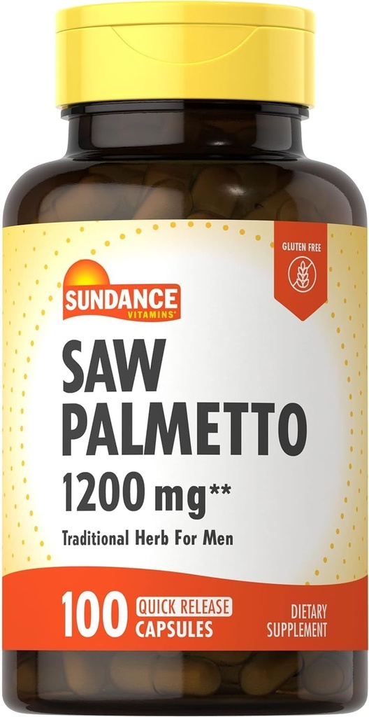 Sundance Vitamins Saw Palmetto 1200 mg - 100 Capsules, Pack of 2