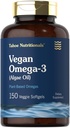 Carlyle Vegan Omega 3 Supplement | 150 Softgels | from Algae Oil | Non-GMO & Gluten Free | by Tahoe Nutritionals