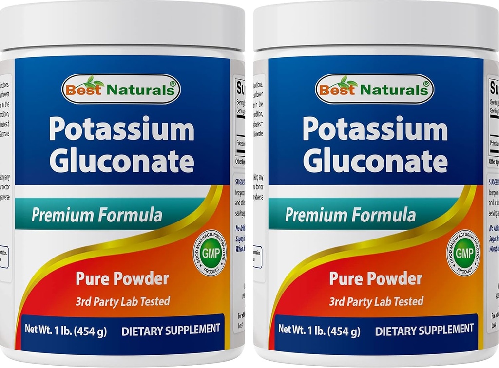 Best Naturals Potassium Gluconate 1lb Powder (1 LB (Pack of 2))
