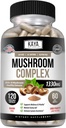 Kaya Naturals Premium Mushroom Complex Potent - Mushroom Supplement - Mushroom Complex Capsules 1995mg Per Serving - Aids Mental Clarity Supports Immune System, Wellness & Vitality - 120 Count