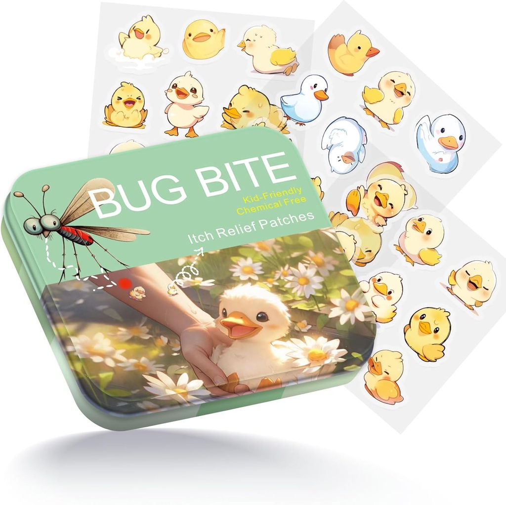 Bug Bite Itch Relief Patches 54 Count, Cute Duck Hydrocolloid Patches for Various Groups of People,Travel Essentials Itch Mosquito Relief for Various Groups of People
