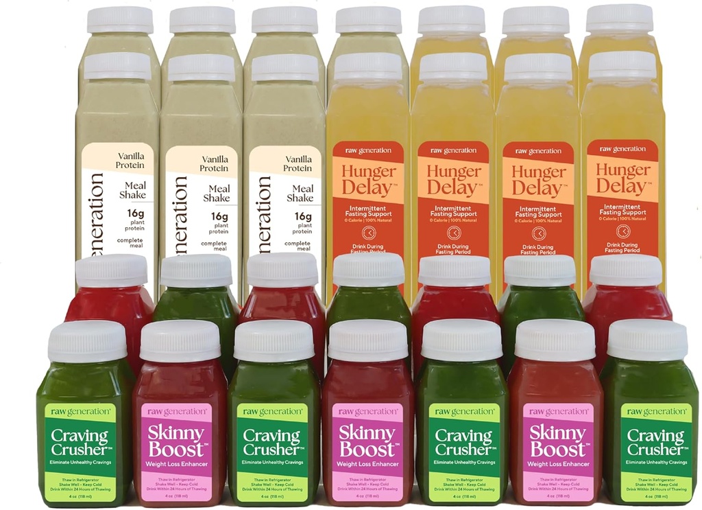 Raw Generation Higher Protein Intermittent Fasting Fuel Pack - Weekly Fasting Drink Kit with Vital Electrolytes & Supplementation to Improve Success | 3-Steps to Improve Digestion & Reduce Cravings