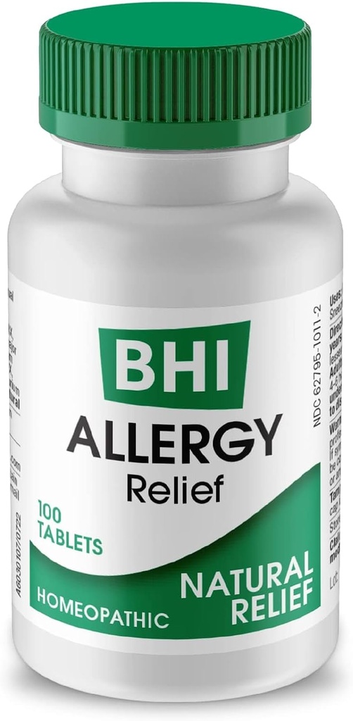 MediNatura BHI Allergy Relief Multi-Symptom Natural Safe Relief of Runny Nose Sneezing Itchy Eyes & Congestion 15 Targeted Homeopathic Active Ingredients Help Calm Discomfort - 100 Tablets