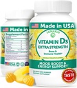 Lunakai USA Made Vitamin D3 Gummies 2000 IU - Non-GMO, Gluten-Free Vitamin D Gummies for Women & Men - Bone, Immune & Energy Support, 60ct