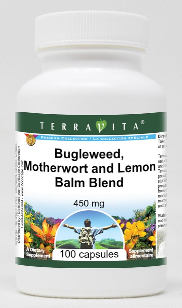 Thyroid Support - Bugleweed, Motherwort and Lemon Balm - 450 mg (100 Capsules, ZIN: 511178) - 2 Pack
