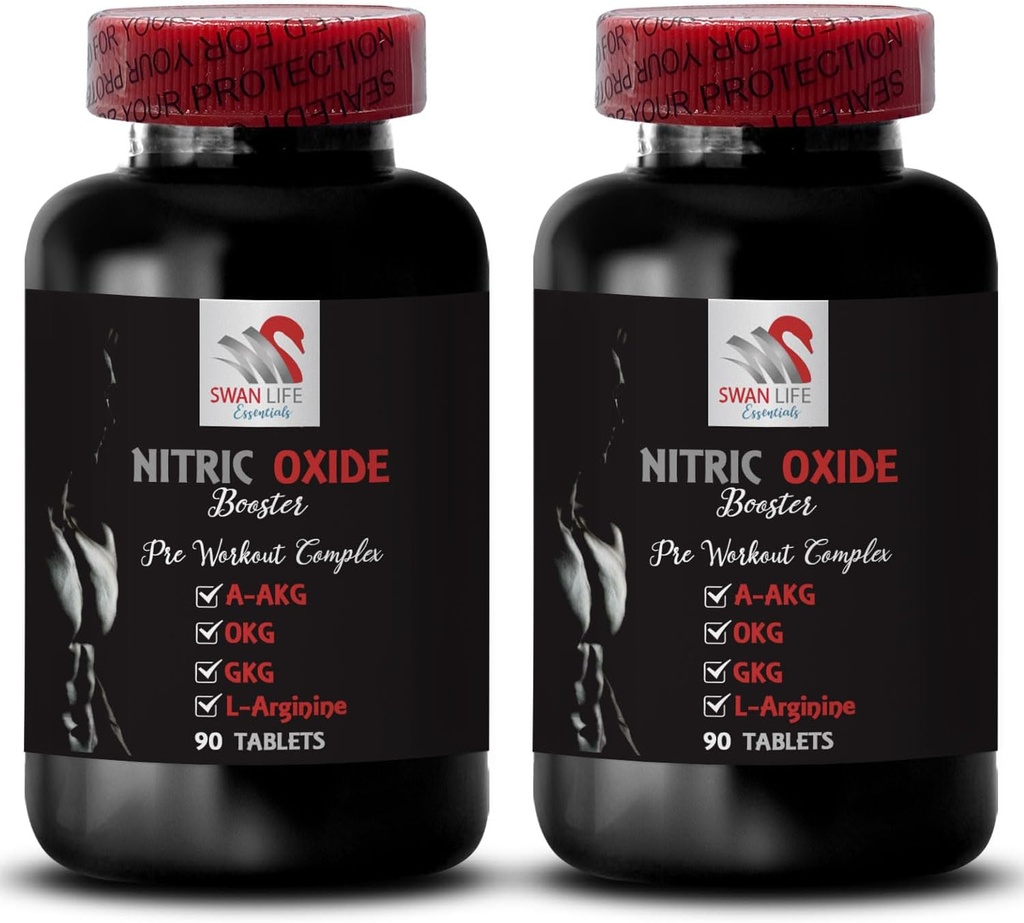 Ornithine alpha-ketoglutarate OKG - NITRIC OXIDE BOOSTER - L-glutamine powder, Exercise endurance, Nitric oxide powder, Gym supplement, Energy supplement, Exercise strength 2 Bottle 180 Tablets