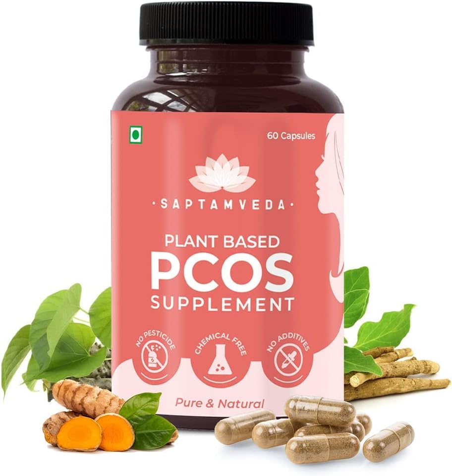 Plant Based PCOS/PCOD Supplement 60 Veg Capsules (500Mg) Pack 1 | Ayurvedic Medicine for Delayed Periods | Supplements for Women Promoting Better Cycle & Hormonal Balance