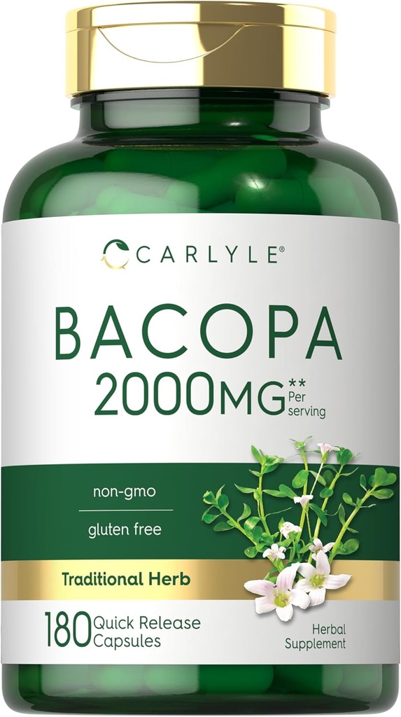 Carlyle Bacopa Monnieri Capsules | 180 Capsules | Gluten Free Supplement