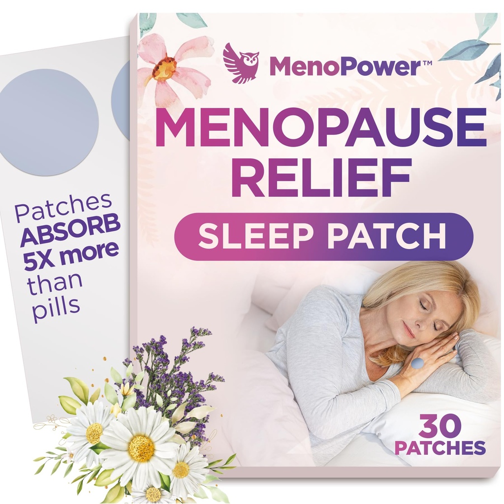 Cooling Sleep Patch with Melatonin for Menopause Relief, Hot Flash Relief & Night Sweats | Menopause Patches for Women - Cooling Patch for Hot Flashes, Menopause Cooling Product for Better Sleep