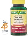 Spring Valley Turmeric Curcumin Supplement Bundle with Lual's 45 Diabetes Decoded | Complex with CurcuWin | Dietary Supplement | 550 mg, 60 Capsules