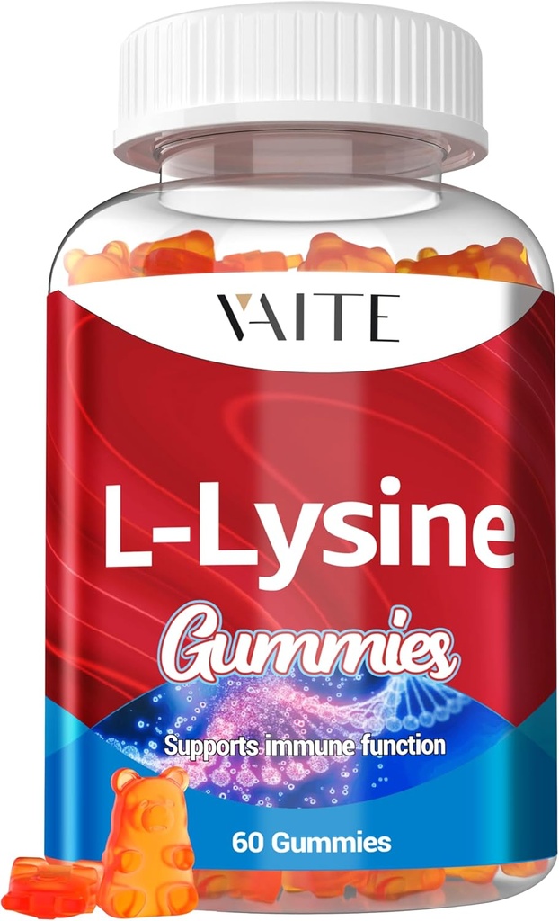 L-Lysine 1000mg Gummies - Supports Skin, Lip, Vegan, Gluten Free, Vitamins for Adults Tissue Health & Immune System, Chewables, Amino Acid Vitamin Supplement & Complex Supplements, Non-GMO
