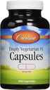 Carlson Labs Medium or Small Empty Veg Capsules, 200 Count