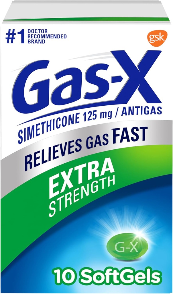 Gas-X Extra Strength Gas Relief Softgels with Simethicone 125 mg - 10 Count