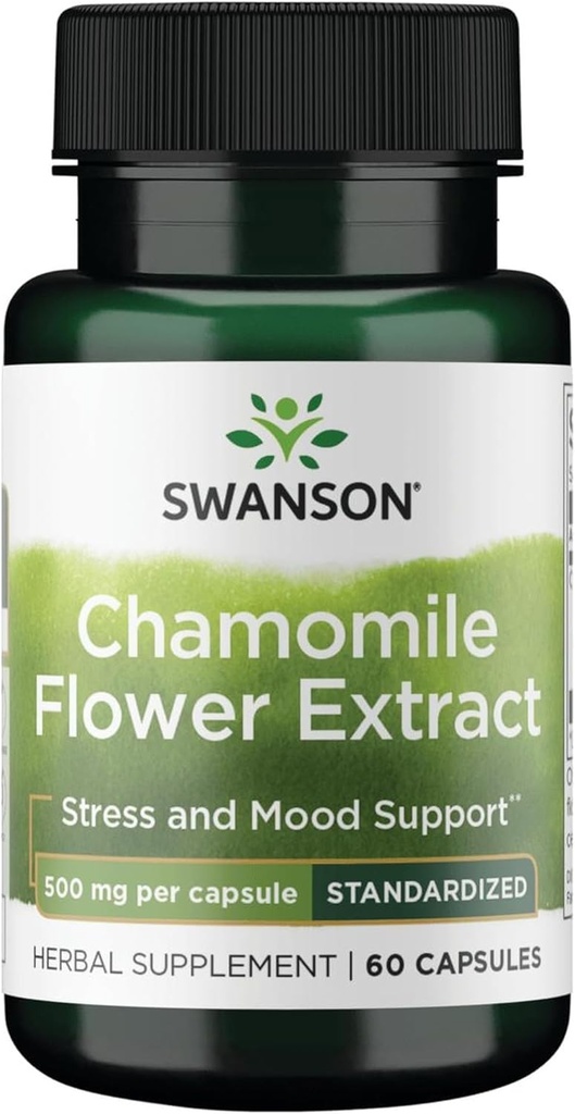 Swanson Chamomile Flower Extract 500 Milligrams Standardized to 1.2% Apigenin 6 mg per Capsule 60 Capsules