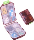1Pack Travel Pill Organizer - 10 Compartments Pill Case, Compact and Portable Pill Box, Perfect for On-The-Go Storage, Pill Holder for Purse Brown