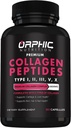 ORPHIC NUTRITION Collagen Peptides Capsules for Women,1800mg Multi Collagen Pills Types I, II, III, V, X - Supports Digestive Health Maintaining Strong Joints, Tendons, Ligaments and Muscles* 90 Caps