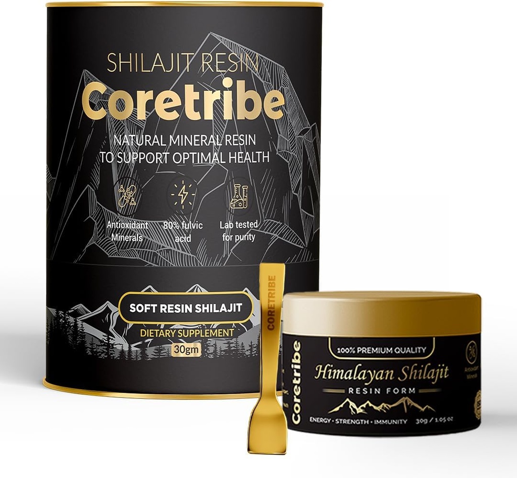 Coretribe® Royal's People Choice Pure Himalayan Organic Shilajit Resin, Complex for Energy, Strength & Immunity, for Men & Women with True Gold Content, 30 Grams