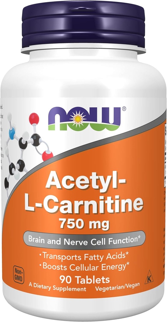 NOW Foods Acetyl-L-Carnitine 750 mg - 90 Tablets
