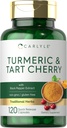 Carlyle Turmeric and Tart Cherry Capsules | 120 Count | with Bioperine | Vegetarian, Non-GMO, Gluten Free Supplement