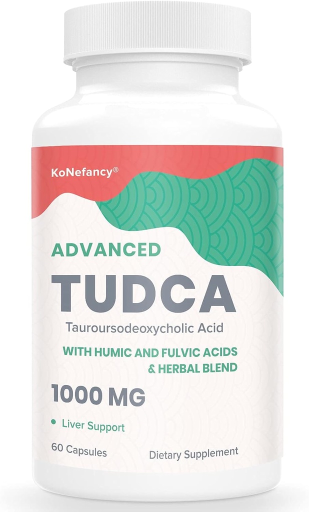 TUDCA Liver Supplements 1000 mg-Bile Salts for Liver Cleanse Detox-Milk Thistle Herbal Blend with Fulvic and Humic Acid for Liver,Digestive Health,60 Vegan Capsules