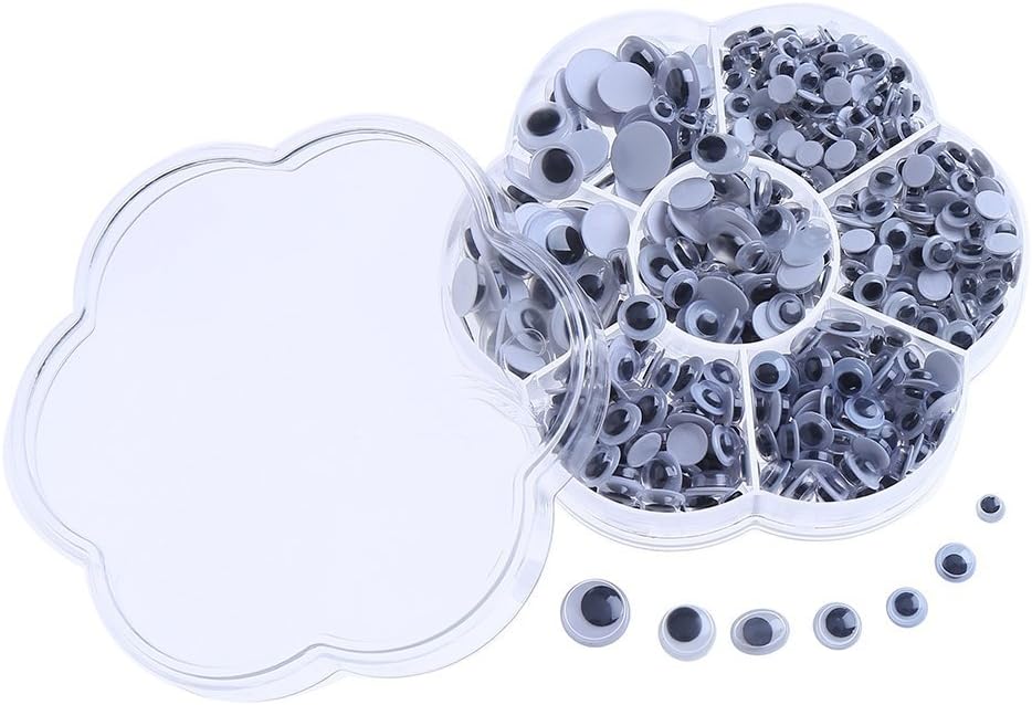 DECORA 800 Pieces Wiggle Googly Eyes with Self-Adhesive DIY Scrapbooking Crafts Toy Accessories(Assorted Size)
