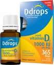 Ddrops Adults 1000IU 365 Drops - Liquid Vitamin D3 Supplement, Supporting Strong Bones & Immune System