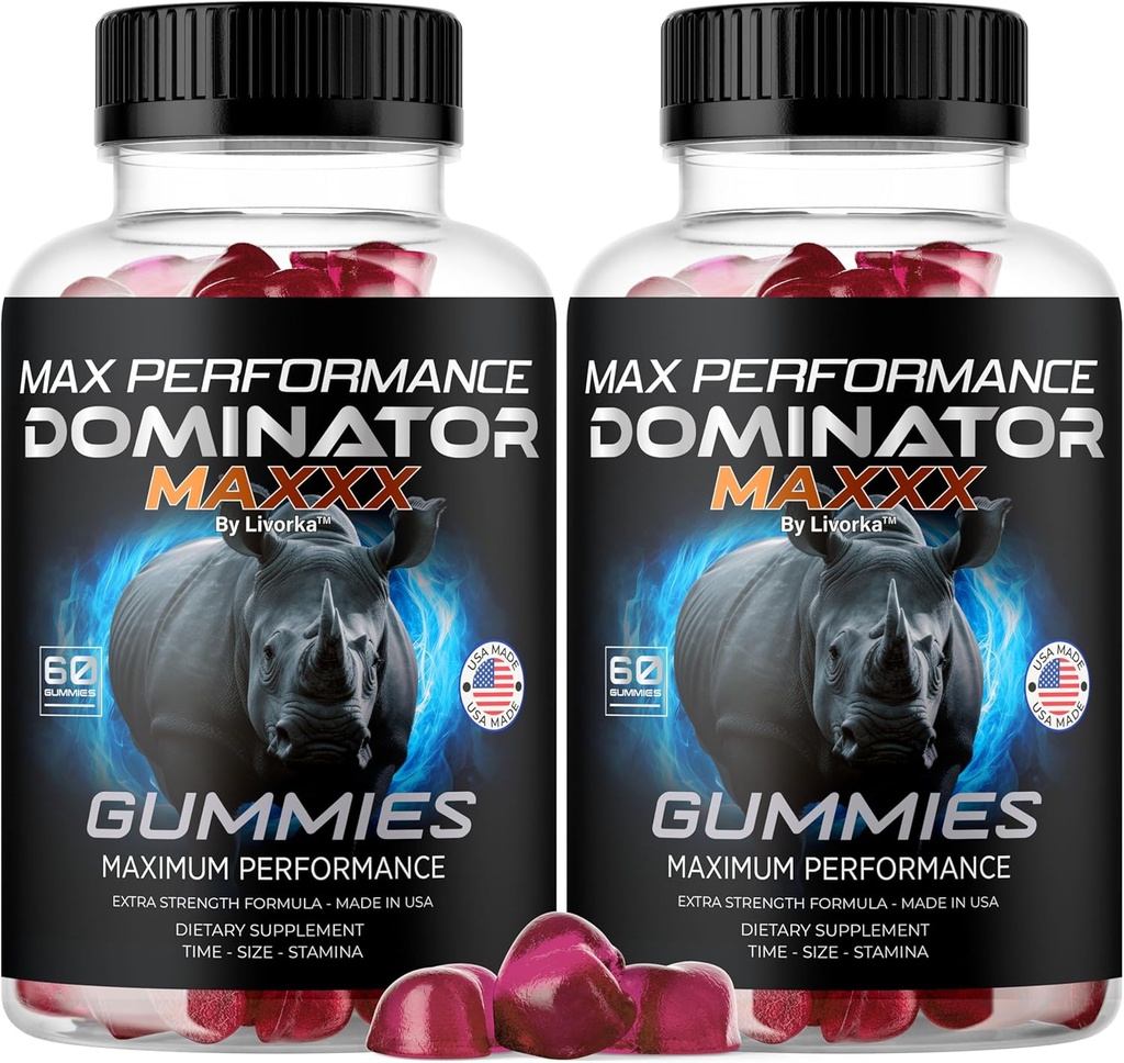 (2 Pack) Dominator Maxx Gummies for Men - Dominator Maxxx Natural Daily Nutrition Support Premium Advanced Formula Multivitamin Pills for Overall Health & Wellness, 120 Gummies for 2 Months