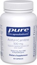 Pure Encapsulations Acetyl-L-Carnitine 500 mg - Memory & Brain Supplement - Brain Support & Focus* - Gluten Free & Non-GMO - 60 Capsules