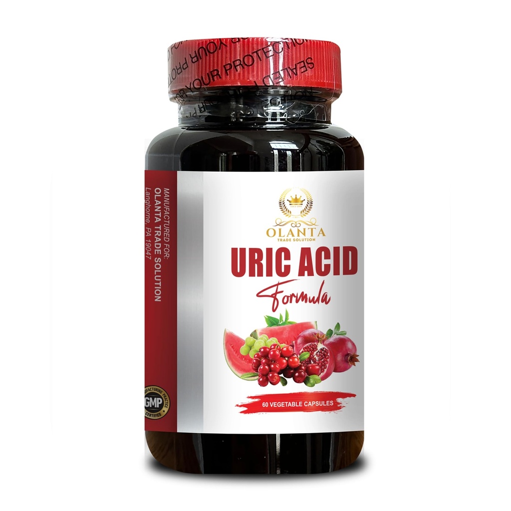 URIC Acid - Urinary Tract Support with Cranberry, Support Uric Acid Control, Uric Acid Pills, Non-GMO, Gluten Free - 1 Bottle 60 Capsules