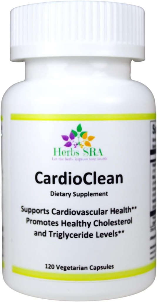 CARDIOCLEAN Advanced Cardiovascular Health Supplement - Supports Heart Function, Healthy Cholesterol & Triglyceride Levels, Enhances Blood Flow Circulation