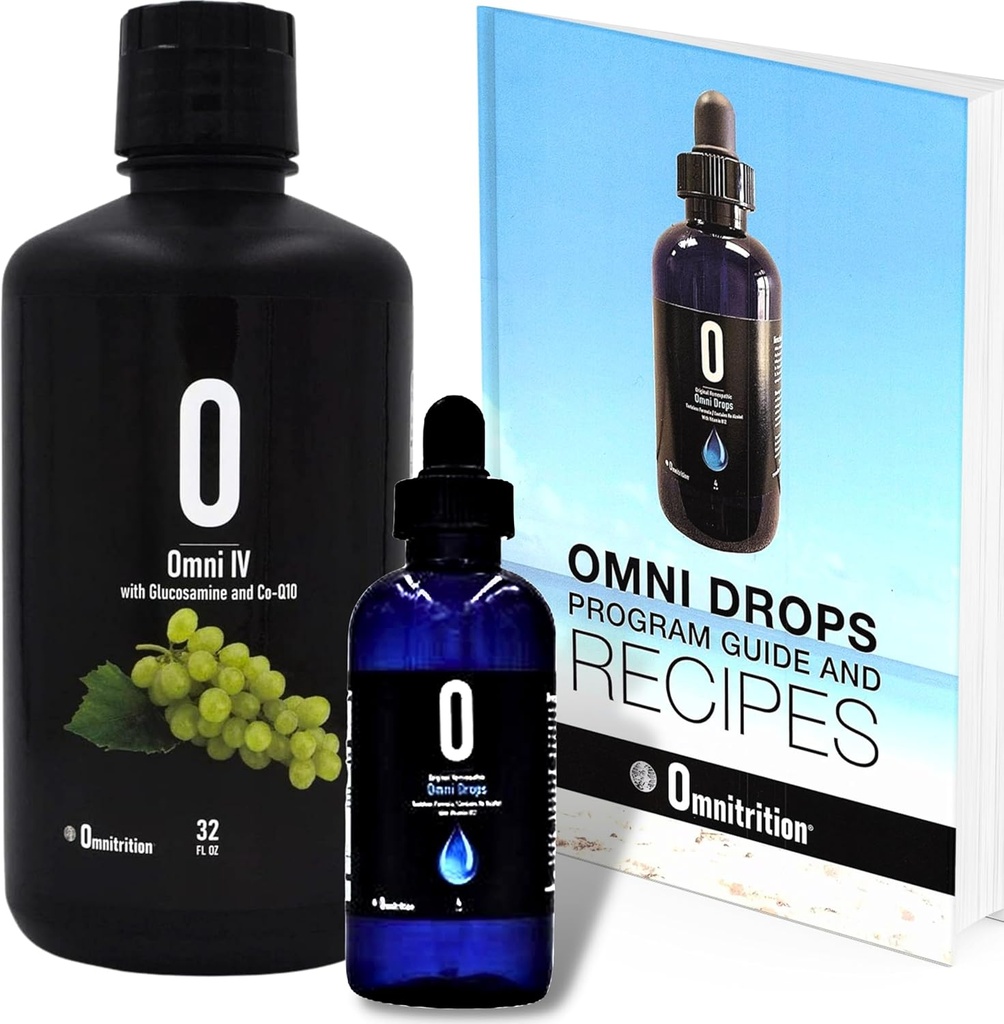 Omnitrition Omni Drop Bundle - Includes Two Products: Omni Drops Diet Drops with Vitamin B12-4 oz with Program Guide and Omni IV (Omni 4) Liquid Vitamins and Minerals with Glucosamine and Co-Q10