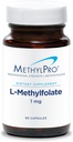 MethylPro L-Methylfolate 1 mg - L Methyl Folate, Methylfolate Supplement for Women & Men, Methylated Vitamin B9 (5-MTHF) for Brain Health, Focus, and Calm - 90 Capsules (Pack of 1)