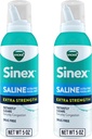 VICKS Sinex Saline Extra Strength Nasal Spray, 3X Concentrated* Drug Free Ultra Fine Mist, Instantly Clears Mucus, Ultra Concentrated to Clear Congestion Fast, Safe For Daily Use, 5 OZ x 2