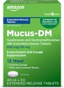   Basic Care Mucus Relief DM,12 Hour Guaifenesin & Dextromethorphan Hydrobromide Extended-Release Tablets, 600 mg/30 mg, 40 Count (Pack of 1) (Packaging may vary)