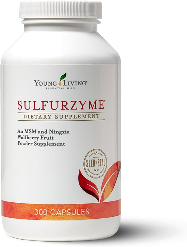 Young Living Sulfurzyme, 300 Capsules, Supports Joint Health, Promotes Healthy Skin and Hair, Aids in Overall Well-Being with MSM and Wolfberry Powder Blend