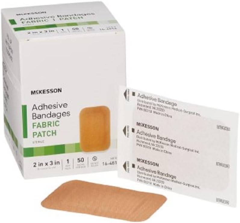 McKesson 16-4816 Medi-Pak Adhesive Strip, Performance Fabric, 2" x 3", 50 Count (Pack of 2)