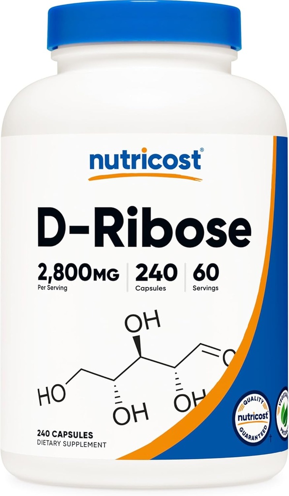 Nutricost D-Ribose 700mg (2800mg Per Serving), 240 Capsules - Vegetarian Friendly, Non-GMO, Gluten Free