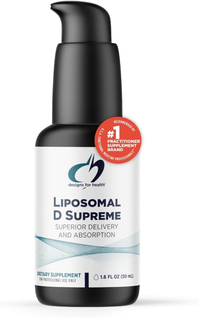 Designs for Health Liposomal D Supreme Vitamin D Liquid - 2500 IU Vitamin D3 + Vitamin K (K1 + K2) - Liposomes for Superior Absorption - Non-GMO Supplement (100 Servings / 1.7oz)