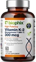 biophix Vitamin K2 MK-7 300mcg, 60 Vegan Capsules – High-Potency Supplement for Bone Strength and Immune Health