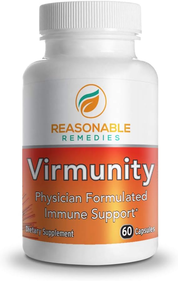 Virmunity - Immune Support Supplement, 60 Capsules for Adults, with Vitamin C and E, Selenium, Zinc, Antioxidants, NAC, and probiotics.
