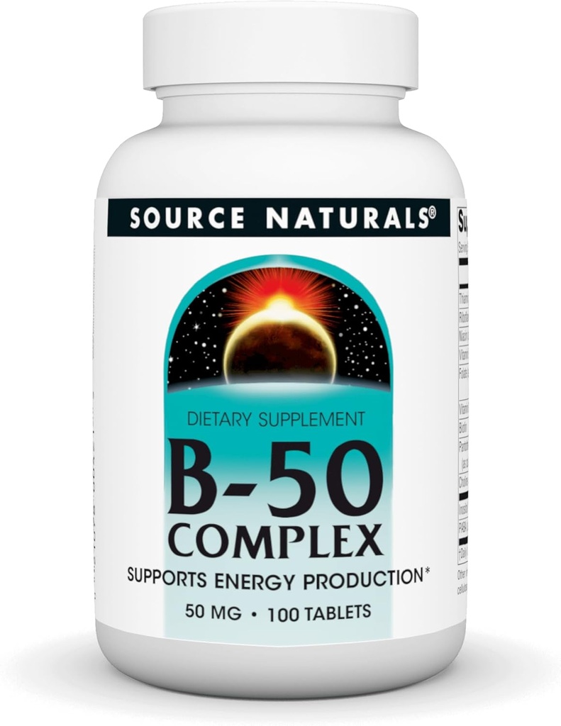 Source Naturals B-50 Complex - Supports Energy Production* - 50 mg - 100 Tablets