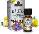 Natures Answer Vitamin D3 and K2, 0.5 oz - Liquid Extract Oral Drops - Supports Immune, Bone and Heart Health - in a Delicious Olive Oil, Rosemary Oil, and Natural Lemon Base